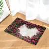 Badmatten Tuinlandschap Non-slip Mat Badkamer Tapijt vloer Tapijt 3D Gedrukte mooie natuurbloemen Flanel Keukentoiletdeur