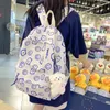 School Bags Book Bag Middle Girl Backpack Cartoon Printed Nylon Waterproof Travel Rucksack Female Student Computer