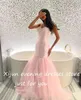 Party Dresses Xijun babyrosa tyllkväll Spaghetti Rem Beadings Pärlor Pleat Ruched Saudi Arabic Prom Dress Celebrity klänningar