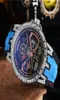 MENSKRAV MEKANISKA AUTOMISKA Rörelse Titta på Clear Back High Quality Iced Out Case Diamond Wristwatch Rubber Strap Waterproof 9852660