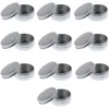 Bouteilles de rangement 10pcs argent petit aluminium round pots en étain capuchon pour les bougies cosmétiques à lèvres