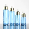 Förvaringsflaskor 40 ml blå dimma spraypump container lotion förpackningsflaska