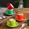 Mokken kleurrijke witte rand koffie beker set concentraat latte extra sterke Europese Italiaanse kleine 80 ml mok