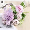 Decorative Flowers Hydrangea Artificial Peony Bouquet Silk Ball Stage Table Fake Blooming Wedding Blue Home Centerpieces Decoration Fl Y5O3