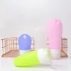 Bouteilles de rangement 3pcs / ensemble 38 ml 60 ml 80 ml de voyage en silicone rechargeable bouteille vide petit échantillon conteneurs réutilisables créatifs portables