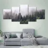 5 Stücke Nordic Dunst Pine Forest Wall Art Leinwand Malerei Landschaft Poster und Drucke für Wohnzimmer Home Dekoration Cuadros