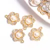 Charms 20pcs Luxury Gold plaqué strass de ramiage incrusté des fleurs de perle couronne pour les bijoux de bricolage faisant des femmes accessoires pour femmes