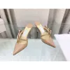 Summer New Style Pointed Thin Bow High Heel Shoes Bag Head Rivet Slippers Women's External Wearing Sandals Solid Color