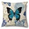 Pillow Butterfly Cover Square Throw Case Flowers Plant Printed Pillowcase Farmhouse Home Couch Decorative