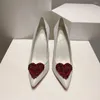 Dress Shoes For Women Pointed Toe Crystal Super High Heels Pumps Heart Shape Designer Sexy Party Zapatillas Mujer