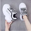 Fitness Shoes Sneakers Chunky Women 2024 Moda Plataforma Ladies Brand Wedges Casual For Woman Leather Sports Papai 7cm