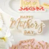 Moules de cuisson maman cuit à biscuits d'anniversaire et timbres Happy Mother's Fay's Fondant Biscuit Moule de moule Gâteau de dessert outils de décoration