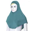 Etniska kläder 2 stycken amira muslimska kvinnor omedelbar hijab halsduk turban motorhuv hatt huvudduk cap khimar sjalar wrap pull on ready to wear to wear