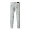 Mäns jeans är am American High Street Light Hot-Diamond Letter Versabile Miri Jeans 8818