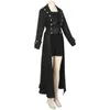 Casual Dresses Women Steampunk Dress Shorts Gothic Victorian Ruffles Medieval Renaissance Black Long Sleeve Zipper Lady Vintage Cloth