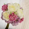 Dekorative Blumen 1 Bündel Romantische künstliche Rosenblume Hochzeit Braut Bouquet Wohnzimmer Dekor Arrangement Seidenprografie Requisite