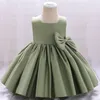 Big Bow Flower Born Bash Girl Baptism Dress per bambini per bambini 1 ° anno Birthdate Farembre Christining Chil