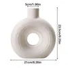 Vases Vase en cercle avec trou Grossé blanc céramique Elegant Metal Spots Geometric Flower Design Home Pograph