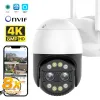 Kameror 4K 8MP WiFi IP -kamera 2.8+12mm Dual Lens 8x Zoom PTZ Camera Outdoor 2K Security CCTV Camera Auto Tracking ICSEE P2P Surveillance