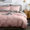 Klassiek beddengoed set massief kleuren dekbedoverdek sets quilt covers kussencases Europese maat king queen grijs blauw roze groen 240320