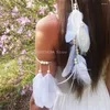 Strand Fashion Retro Perform Ethnic Style Arm Band Bohemian Feather Armband Ring Women's Dance Wedding Chain Accessories