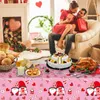 Table Cloth Valentines Tablecloth Red Heart Gnome Couples Waterproof Mat Rectangular Dinner Party Indoor Home Decorations