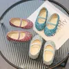 criança meninas meninas couro sapatos de princesa lantejous sapatos de couro rosa azul branco infantil infantil sapatos de proteção de pé 21-35 l2uh#