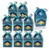 Geschenkverpackung Stobag Eid Ramadan Moon Schloss Grün blaue Süßigkeiten Souvenir Muslim Party Dress Up Snack Schokolade Wickelvorräte Großhandel Großhandel