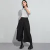 Pantalon féminin coton noir taille surdimensionnée vintage décontractée vestiaire des vêtements de printemps d'été jambe large pour les femmes 2024 pantalon streetwear