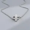 Chaînes en acier clavicule Chaîne cadeau cuivre coréen Choker Men Sweater Jewelry Accessoires Collier pendentif à double anneau