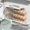 Opslagflessen Eihouder voor koelkast - Auto Rolling Organizer 3 Laag -Stapelbare dispenser en doos