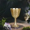 Tazze di tazza di rame santo con tre fasi moon pentagramma ornamento in ottone acqua