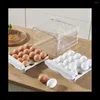 Storage Bottles 32 Grid Egg Holder Household Box For Fridge Transparent 2Layer Chicken Container (White)