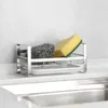 Kitchen Storage Sponge Holder Sink Caddy Rack Stand Cleaning With Tray Organizer Drai Soap 1PCS Brush A2L6