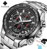 Wwoor zegarki męskie marka luksusowy czarny sport chronograph zegar męski moda wielki kwarc kwarcowy Man relojes hombre 2020 C8241781