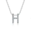 Collana H-Letter con diamante e zircone per donne, un ciondolo a senso di design di nicchia, accessorio a catena rossa a maglie alla moda
