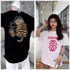 men t shirt designer shirts women graphic tee clothes Casual hip hop Paint tassel letters Loose printing Front and back printed short sleeves Pure cotton crew neck t1