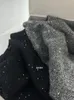 작업 드레스 고품질 고급 의상 2 피스 스커트 세트 O- 넥 스팽글 반짝이는 단단한 스웨터 탄성 허리 A- 라인 가을 겨울