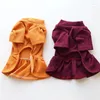 Dog Apparel Solid Color Small Tree Flower Bottoming Skirt 2024 Autumn And Winter Cat Clothing Pet Puppy