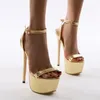 Dress Shoes Line High Heels Plus size Donne Serpentine da 16 cm Piattaforma impermeabile Modello Sandali in passerella