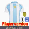 2024 Jerseys de futebol argentina 3 estrelas Messis 24 25 Fãs Versão do Mac Allister Dybala di Maria Martinez de Paul Maradona Kit Kit Menino Mulheres Futebol