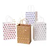 Gift Wrap 6pcs/Set Dot Kraft Paper Bags For Party Baby Shower Packaging Chocolate Boxes Birthday Favor Candy Bag TC154