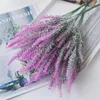 Dekorativa blommor flockar lavendel bröllop konstgjorda växter bukett handgjorda falska siden vete heminredning vardagsrum dekoration