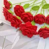 Flores decorativas de ramo artificial de ramo artificial, canto pontudo rosa rosa Diy Bouquet Red Bouquet Home Decoração de Casamento Mãe Valentim Presentes