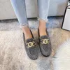 Sıradan Ayakkabı Kış Kırık Yün Kadın Peluş Kürk Flats Pamuk Loafers Bayanlar Marka Kristal Zinciri Moccasin Femme Kuzu Sneaker