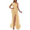 Casual Dresses Women Bronzing Sequin Dress One Shoulder For Prom Banquet Events Kvinnliga kläder