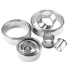 Baking Moulds 14Pcs DIY Fondant Mousse Cake Mold Stainless Steel Decorating Tool Round Silver Ring Slicer Cutter Hand Push For Cooking