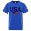 Vintage EUA Flag de rua impressão masculina camisetas Hip Hop Street Tshirt Summer Casual Casual Tamas grandes roupas de camiseta respirável 240328