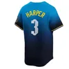 Custom S-4XL 2024 City Connect Men Men Men Youth Baseball Jerseys Bryce Harpe Trea Turen