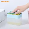 Liquid Soap Dispenser Pump Manual Press Cleaning Container Organizer With Sponge Kitchen Tool Bathroom Supplies